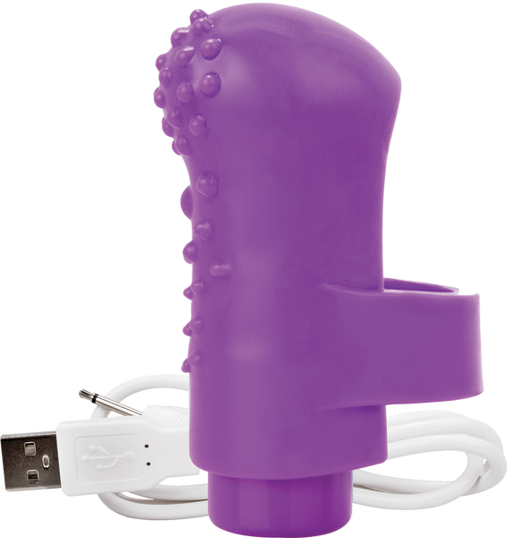 Charged Fing O Rechargeable Mini Finger Vibrator with Vooom Technology Silicone and ABS > Vibrators > Finger Vibrators