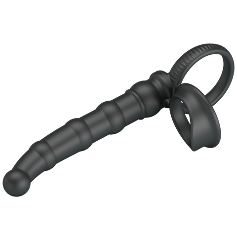 Tatum Cock Ring with Anal Probe – Silicone 10 Frequency Vibrating Cock Ring > Anal Range > Anal Probes