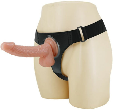 Universal Strap-On Harness – Soft Stretchy Fabric Strap-On Harness with 7.2 Inch Dildo > Dildos > Strap On Harnesses