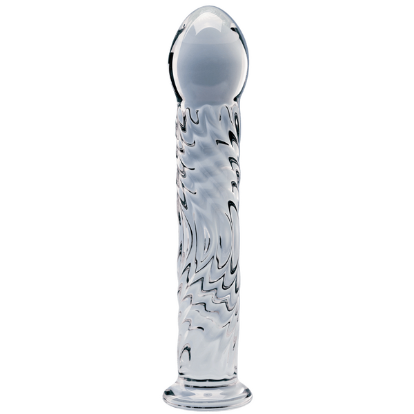 Seraphic Ripple – Handblown 6.2 Inch Textured Glass Dildo > Glass > Dildos