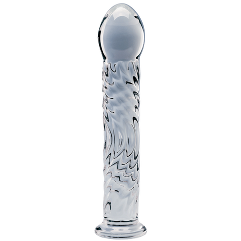 Seraphic Ripple – Handblown 6.2 Inch Textured Glass Dildo > Glass > Dildos