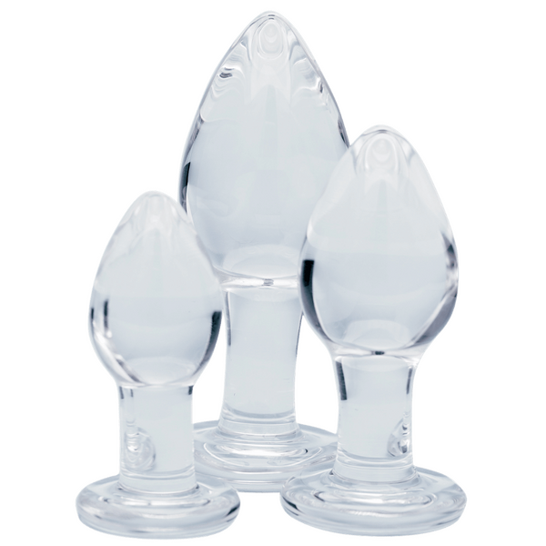 Utopian Trinity Premium Borosilicate Glass Small Medium Large Butt Plug Set > Glass > Toys
