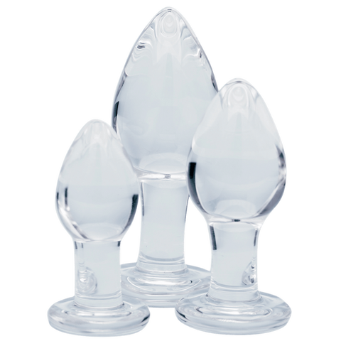 Utopian Trinity – Premium Borosilicate Glass Butt Plug Set Small, Medium, and Large Sizes > Glass > Toys
