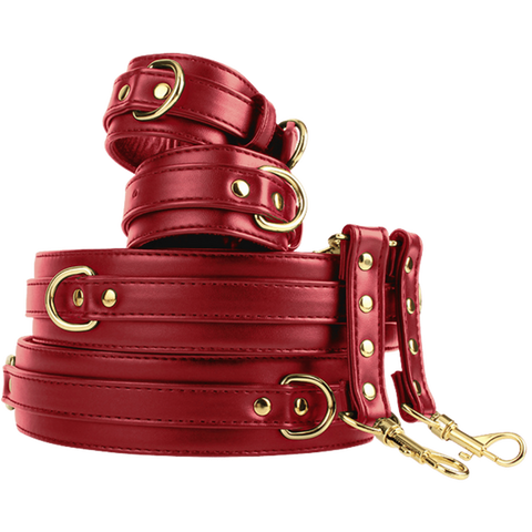 Wrist to Thigh Cuff Set – Adjustable PU Cuffs Restraint Set > Bondage Gear > Restraints