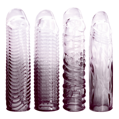 4 in 1 Extension Sleeve (Smoke) – Soft Flexible 7.5 Inch Sleeve > Sex Toys For Men > Penis Sleeves