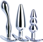 3 in 1 Metal Butt Plug Kit – High Gloss Finish Metal Butt Plug Set > Anal Range > Butt Plug Kits