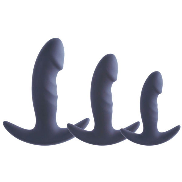 Silicone Anal Plug Set - 3In1 TBar Design With 7 10 12 cm Lengths > Anal Range > Butt Plug Kits