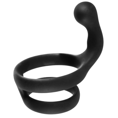 Cock Ring with Ball Strap and Clit Stimulator – Hygienic Silicone Cock Ring > Sex Toys > Couples Toys