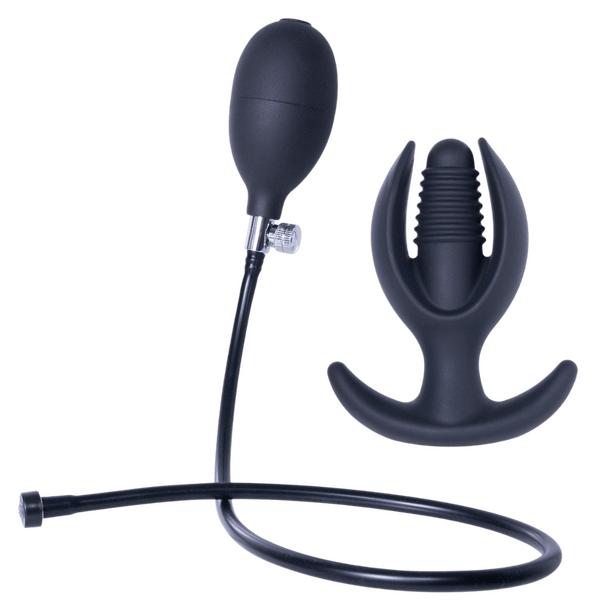 Inflatable Silicone Anal Plug With Removable Magnetic Hose