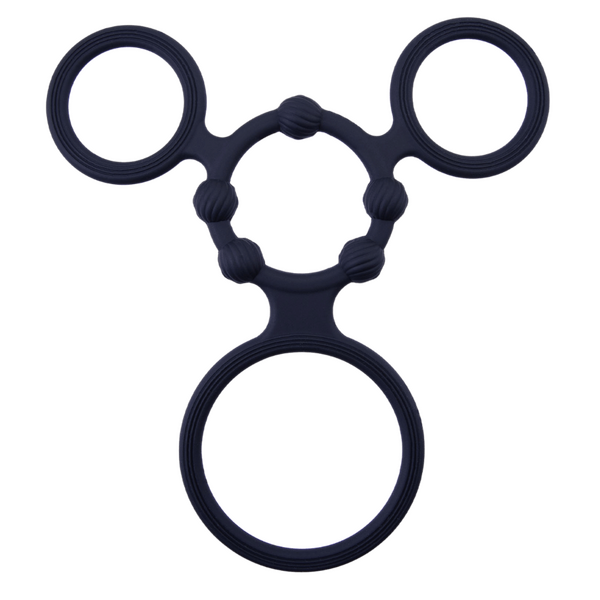 Triple Ring With Ball Stretcher – Stretchy Durable Silicone Ball Stretcher > Sex Toys For Men > Ball Stretchers
