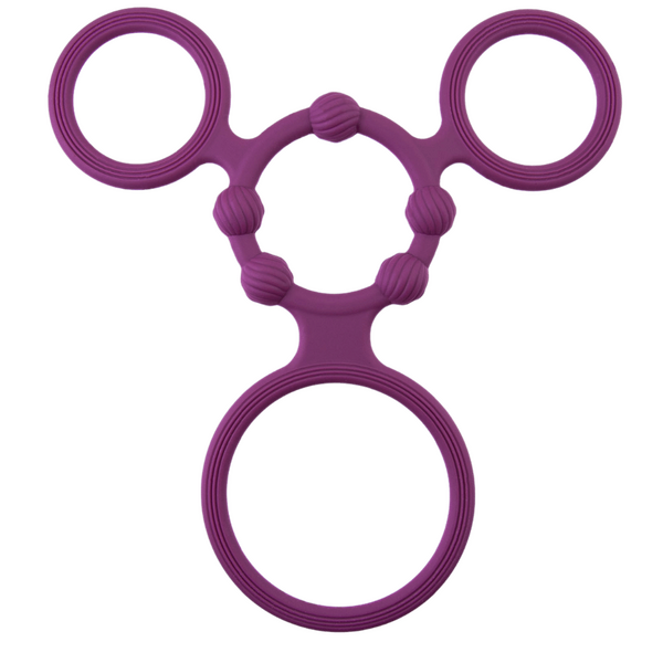 Triple Ring With Ball Stretcher – Stretchy Durable Silicone Ball Stretcher > Sex Toys For Men > Ball Stretchers