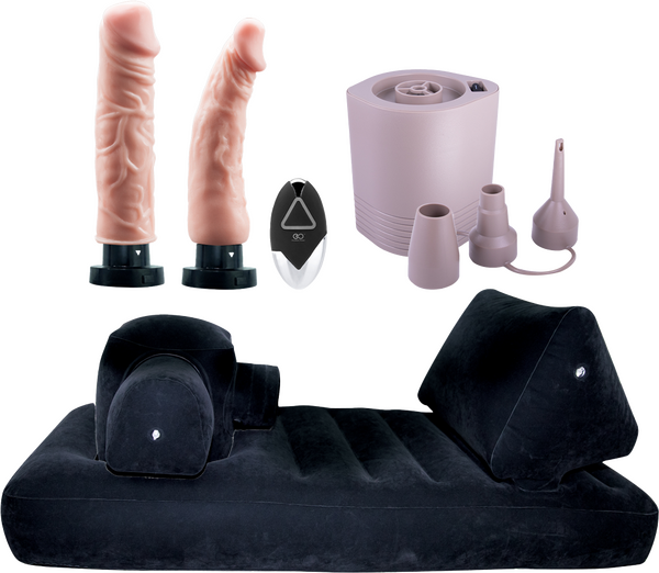 Premium Inflatable Bed with Velvet Surface and 2 Silicone Vibrators – Remote-Controlled Bed Set > Sex Toys > Sex Positioners