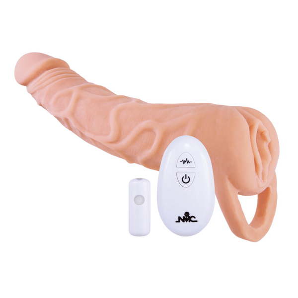 Extendor+ 9 Inch Flesh Extension Sleeve – Vibrating Penis Extender Sleeve with Wireless Remote Control > Sex Toys For Men > Penis Sleeves Main image