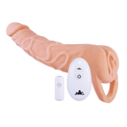 Extendor+ 9 Inch Flesh Extension Sleeve – Vibrating Penis Extender Sleeve with Wireless Remote Control > Sex Toys For Men > Penis Sleeves