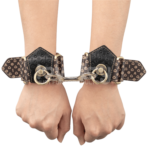 Deluxe PU Handcuffs With Vintage Bronze Spikes – Luxury Restraint Accessory > Bondage Gear > Restraints