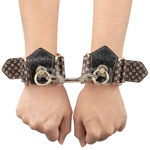 Deluxe PU Handcuffs With Vintage Bronze Spikes – Luxury Restraint Accessory > Bondage Gear > Restraints