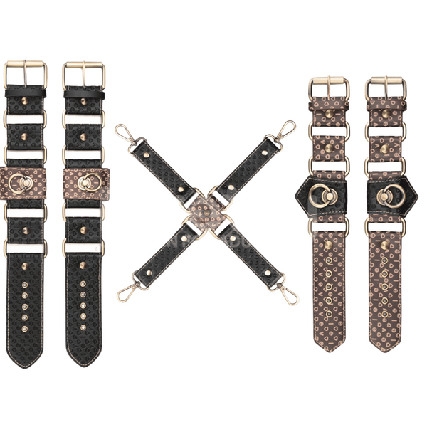 Rebellion Reign Hogtie Set – Bronze Spiked Handcuffs and Ankle Cuffs Restraint Set > Bondage Gear > Restraints
