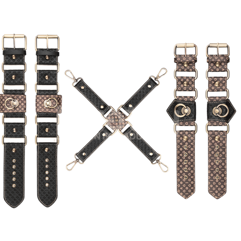 Rebellion Reign Hogtie Set – Bronze Spiked Handcuffs and Ankle Cuffs Restraint Set > Bondage Gear > Restraints