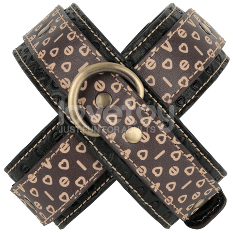 Rebellion Reign Crossed Handcuffs – Premium PU Wrist Cuffs with Velcro Closure > Bondage Gear > Restraints
