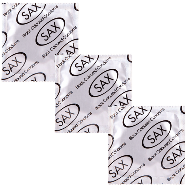 Sax Black Condoms – Regular 53mm Nominal Width Latex Condoms Bulk Pack of 144 One Size > Essentials > Condoms