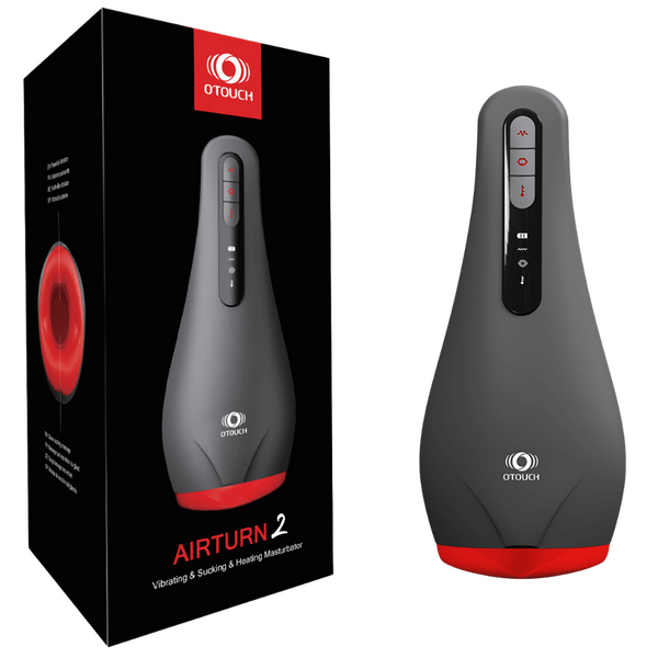 Airturn 2 (Black) – Waterproof Heating Suction Masturbator with Vibration and Warming Functions Grey > Sex Toys For Men > Masturbators > Vibrating