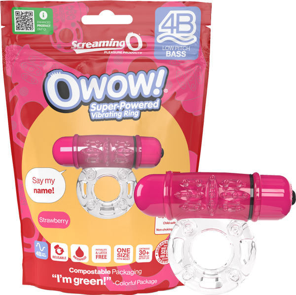 Owow 4B Low Pitch Bass (Strawberry) Strawberry > Cock Ring > Vibrating