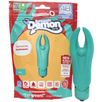 Demon 4B Low Pitch Bass – Deep-Rumbling 5-Speed Vibrator with Silicone Horns Green > Vibrators > Mini Vibrators