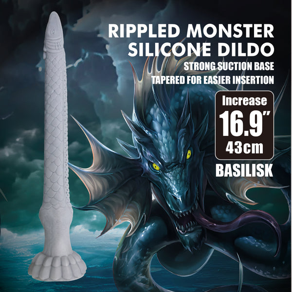 Basilisk Rippled Monster – 16.9 Inch Silicone Dildo > Dildos > Fantasy