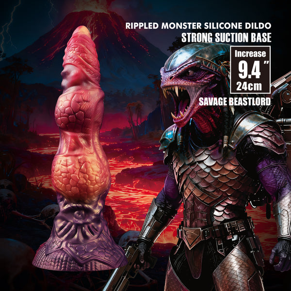 Savage Beastlord – Silicone Rippled Design 9.4 Inch Dildo Secondary image