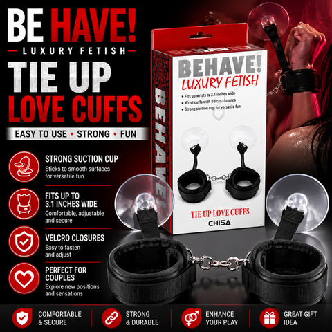 Tie Up Love Cuffs – Fully Adjustable Love Cuffs with Strong Suction Cups > Bondage Gear > Restraints