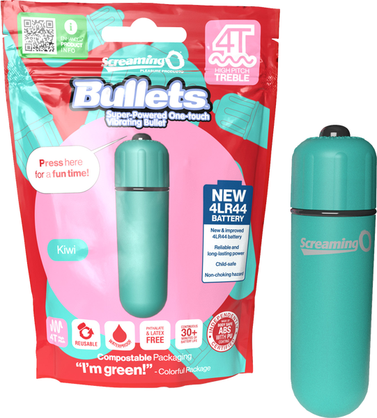 Screaming O Bullets 4T High Pitch Treble – Waterproof Vibrating Bullet with 4T Motor Kiwi > Vibrators > Mini Vibrators