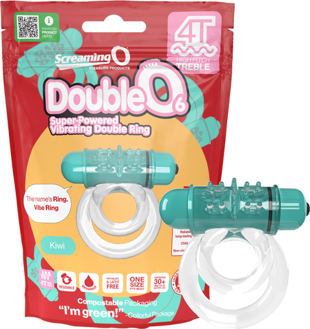 Double O 6 4T High Pitch Treble (Kiwi) Teal > Cock Ring > Vibrating