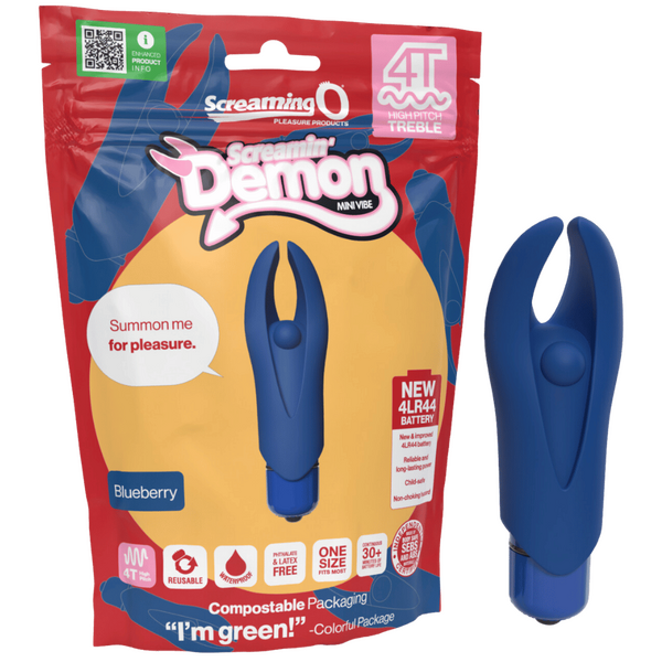 Demon 4T High Pitch Treble – Silicone Vibrator With 5 Speeds and Pulse Pattern Blueberry > Vibrators > Mini Vibrators