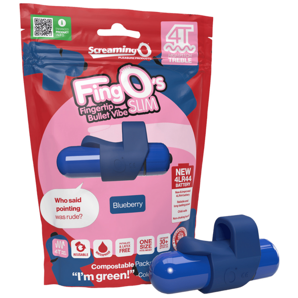 FingO Slim 4T – Waterproof Compact Finger Vibrator with High Pitch Treble Vibrations Blueberry > Vibrators > Finger Vibrators