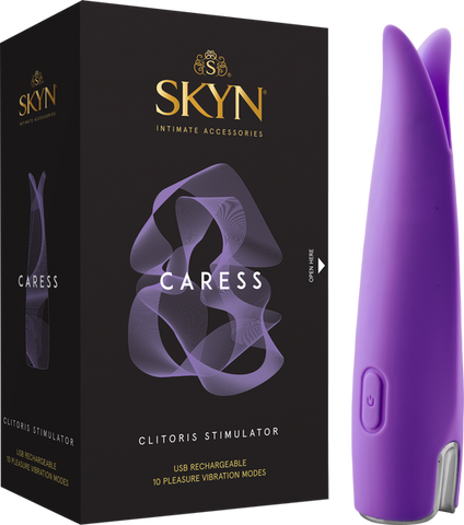 Skyn Caress – 10 Mode Vibrating Clitoris Stimulator with Ultra Soft Finish One Size > Sex Toys For Ladies > Clitoral Vibrators and Stimulators
