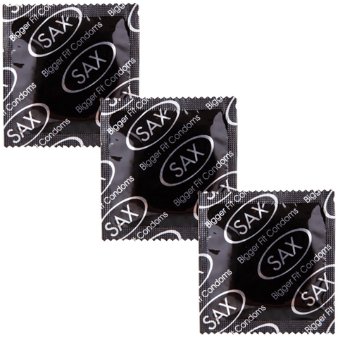 Sax Bigger Fit Condoms – Bulk Pack of 144 Larger 56mm Latex Condoms One Size > Essentials > Condoms