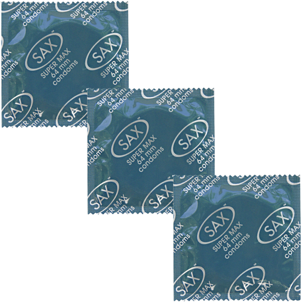 Sax Super Max Fit – 64mm Nominal Width Bulk Pack Condoms 144 Count Secondary image