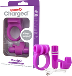 Charged Combo Kit 1 – Body-Safe Silicone Cock Ring and Fingertip Sleeve Kit Purple > Sex Toys > Couples Toys