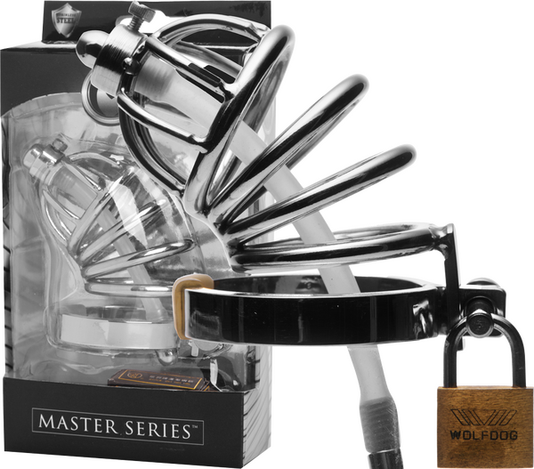 Stainless Steel Chastity Cage With Removable Silicone Urethral Plug – Penis Plug One Size > Bondage Gear > Male Chastity