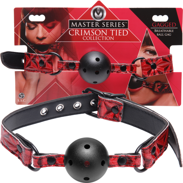 Crimson Tied Breathable Ball Gag – Perforated Comfortable Breathable Ball Gag One Size > Bondage Gear > Gags and Bits