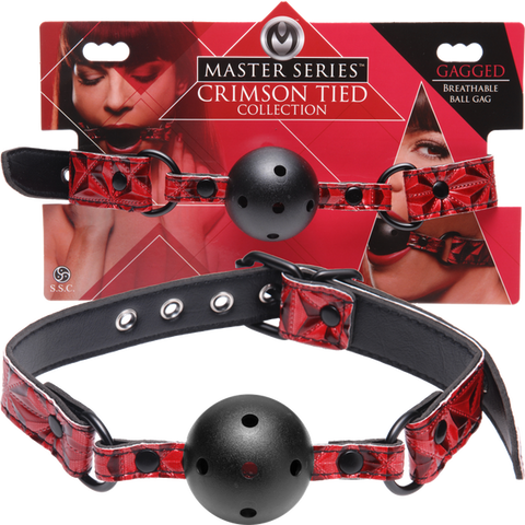 Crimson Tied Breathable Ball Gag – Perforated Comfortable Breathable Ball Gag One Size > Bondage Gear > Gags and Bits