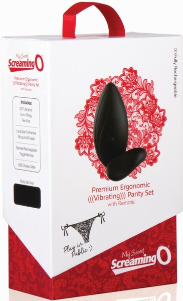 My Secret Screaming O Premium Ergonomic Remote Panty Set – Waterproof Remote-Controlled Panty Vibrator Black > Sex Toys For Ladies > Panty Vibes