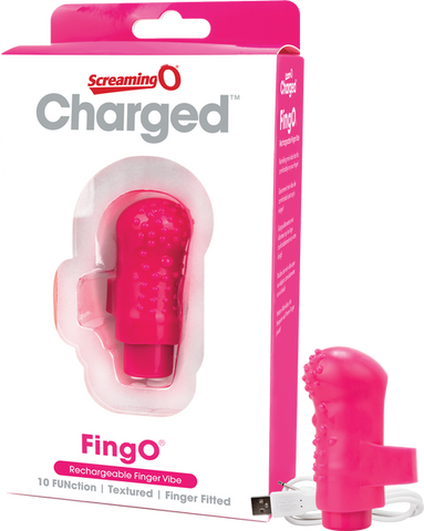 Charged Fing O Rechargeable Mini Finger Vibrator with Vooom Technology Silicone and ABS PInk > Vibrators > Finger Vibrators