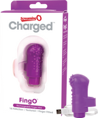 Charged Fing O Rechargeable Mini Finger Vibrator with Vooom Technology Silicone and ABS Purple > Vibrators > Finger Vibrators