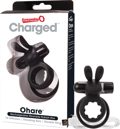 Charged Ohare Rechargeable Double Cock Ring True Silicone – Couples' Intimacy Vibrator Black > Sex Toys > Couples Toys