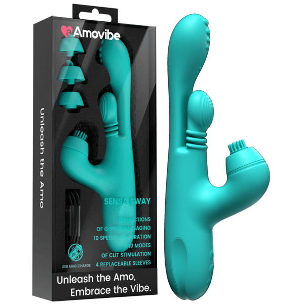Sensa Sway – 10-Function G-Spot and Clitoral Vibrator with Replacement Sleeves One Size > Vibrators > Ladies > Rabbit Multi