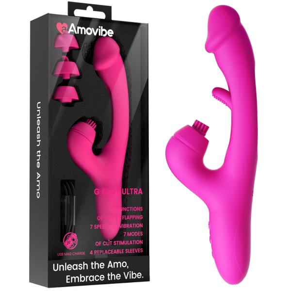G-Spot Ultra – 7 Functions Vibrator with Replacement Sleeves and USB Charging One Size > Vibrators > Ladies > Rabbit Multi