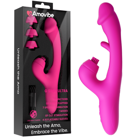 G-Spot Ultra – 7 Functions Vibrator with Replacement Sleeves and USB Charging One Size > Vibrators > Ladies > Rabbit Multi
