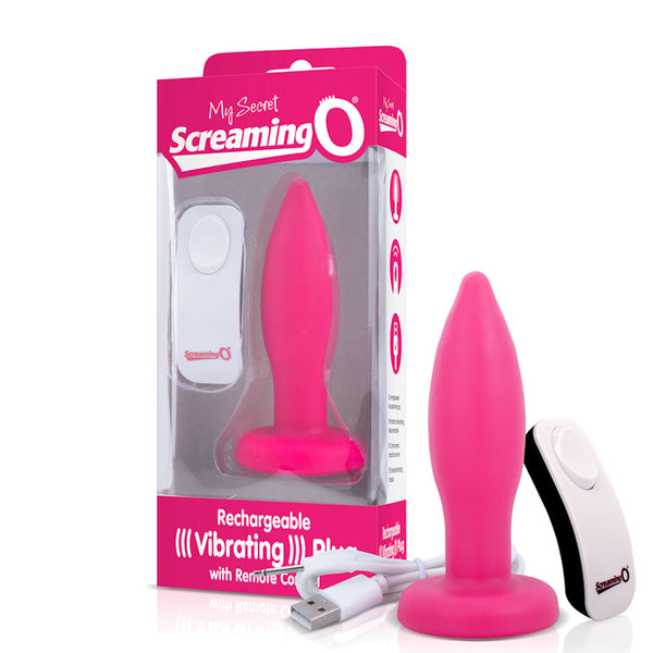 Screaming O My Secret Charged Plug – Remote-Controlled Rechargeable Silicone Vibrating Butt Plug Pink > Anal Range > Vibrating Butt Plugs