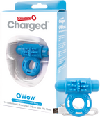 O Wow Ring Rechargeable Vibrating Cock Ring with 10 Vibration Functions SEBS Material Blue > Cock Ring > Vibrating